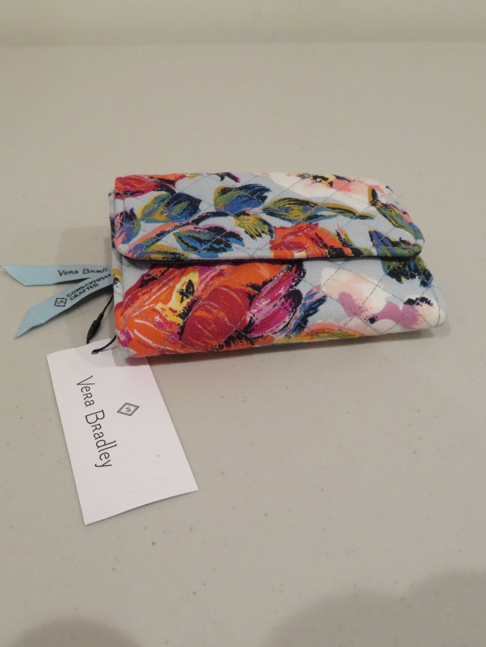 Vera Bradley Sea Air Floral RFID Riley Wallet